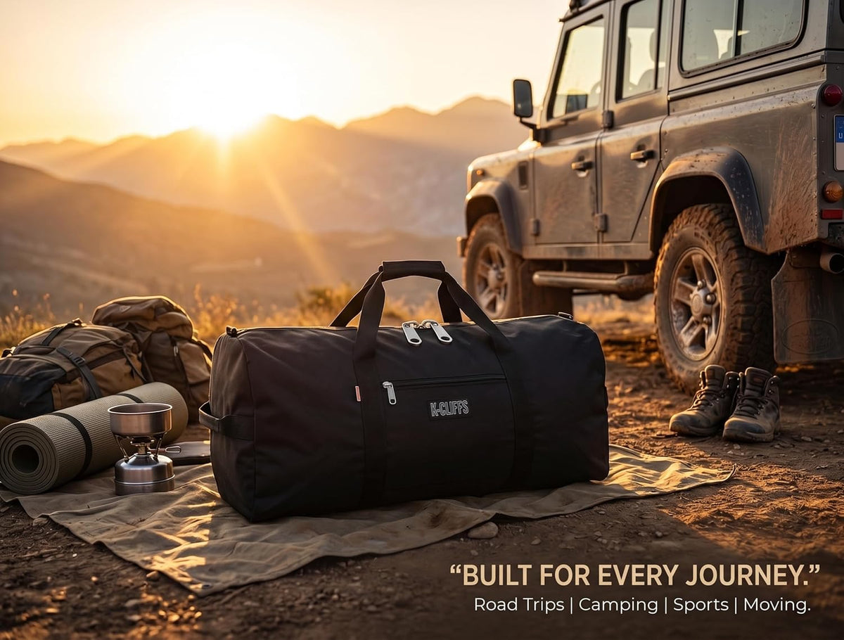 Heavy-Duty Large Cargo Duffel Bag for Sports Gear, Drum Sets, and Travel Equipment with Rooftop Rack Compatibility