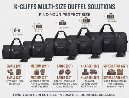 Heavy-Duty Large Cargo Duffel Bag for Sports Gear, Drum Sets, and Travel Equipment with Rooftop Rack Compatibility