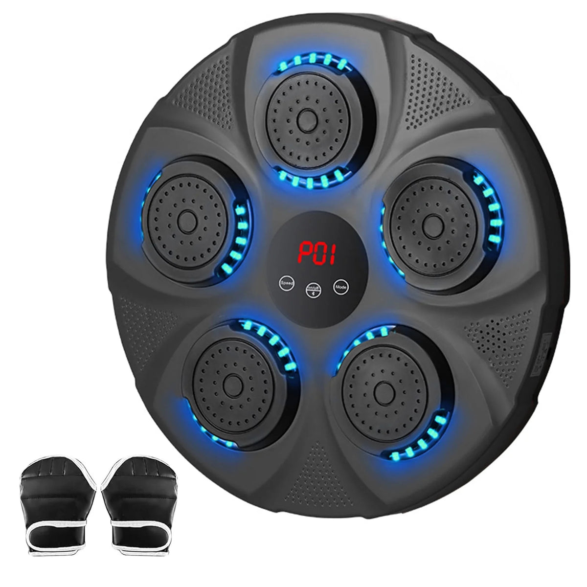 New Smart Music Boxing Machine with Boxing Gloves, Wall Mounted Smart Bluetooth Music Boxing Trainer with LED, Electronic Boxing Target Workout Punching Equipment for Home, Indoor, Gym